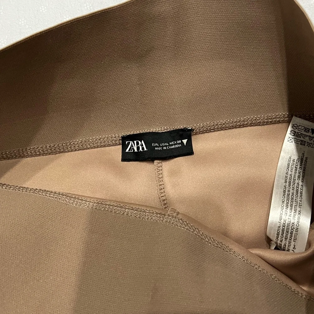ZARA New stretch brown pants size L - Picture 4 of 4